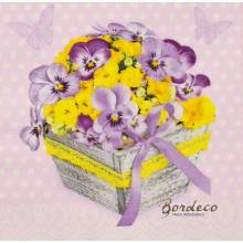 Serwetka decoupage seria DAISY bukiet bratków 33x33cm